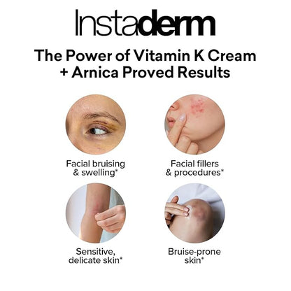 Vitamin K Cream- Bruise Healing Formula with Arnica. Dark Spot Moisturizer for Bruising, Spider Veins & Broken Capillaries. Repair Under Eye Dark Circles, & Puffiness.