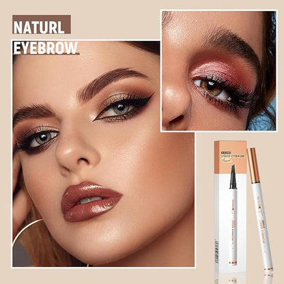 Eyebrow Pencil, Microblading Eyebrow Pencils for Women, Premium Magic 3D Waterproof Microblading Eyebrow Pen 4 Fork Tip Tattoo Pencil, Eye Brow Makeup Long-Lasting for Women (Light Coffee)