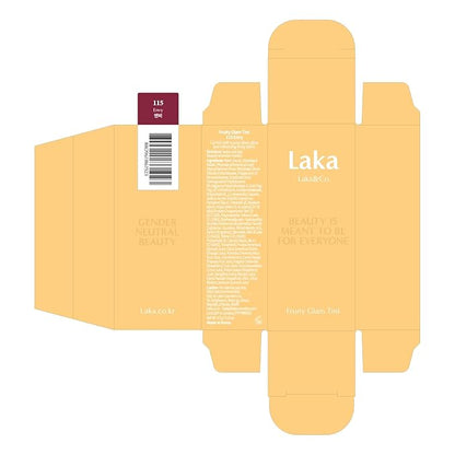 Laka Fruity Glam Tint, Glowing Lip Stain with Wide Color Spectrum, Hydrating & Lightweight Texture, Long-Lasting Bold Stain, Non-Sticky, Vegan, K-Beauty (#115 Envy, 4.5g/0.15oz)