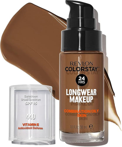 Revlon Colorstay SPF 15 Makeup Foundation for Combination/Oily Skin, Mahogany, 1 Fl Oz