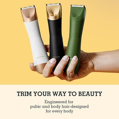 Bikini Trimmer for Women, 2 in 1 Electric Shaver for Women, Bikini RazorWaterproof IPX7 with LED, Pubic Hair Trimmer for Leg Arm Underarm Bikini Area, Pull Bows Gift Box for Friends(Black Gold)