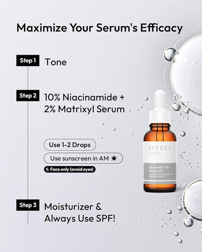 Niacinamide 10% + Matrixyl 3000 2% Serum - Strengthen & Repair Skin Barrier - For Sensitive & Oily Skin - 1 Fl Oz