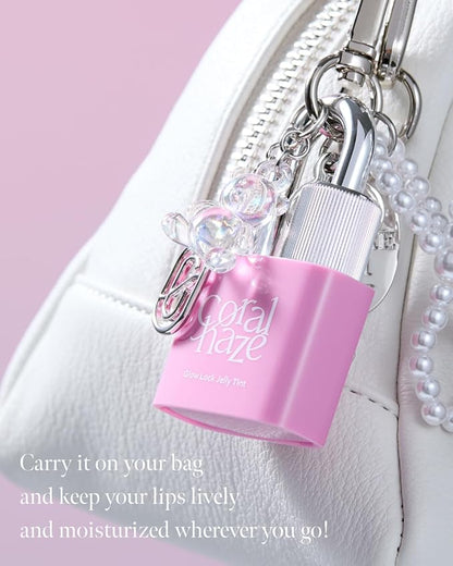 CORLAHAZE Glow Lock Jelly Tint #103 4g, Hydrating Jelly Glow Lip Stain, Glass-Like Shine Lip Gloss, Long-Lasting Color, Moisturizing Lip Enhancer, Collectible Lock-Shaped Design, Korean Makeup