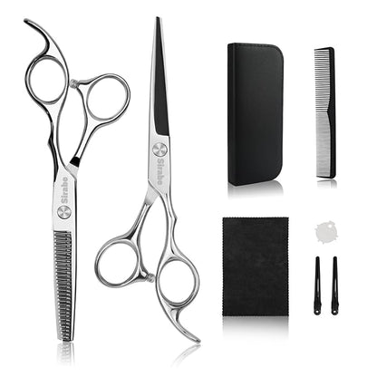 Hair Cutting Scissors Thinning Shears Kit, 6.5 inch Professional Haircut Scissors for Beard Trimming Shaping with Comb Case, Hairdressing Shears Set