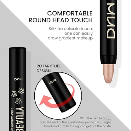 evpct Sand Shimmer Cream Eye Shadow Brightener Sticks Set for Eyes, Sand Matte Pencil Eye shadow Applicator Stick Pen Palette Makeup Waterproof sombras en crema para ojos 25#