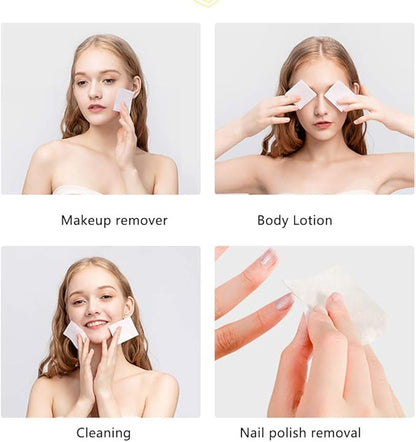 1000 PCS Thin Makeup Facial Cotton Pads, Square Facial Lips Eyes Makeup Remover Pads, Nails Polish Remover Cotton Pads, Non-Woven, Soft, Lint Free