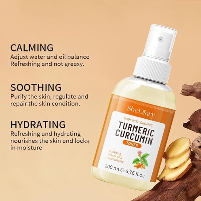 Turmeric Toner Spray Calming Hydrating Soothing Oil Control Moisturizing Face Mist (4)