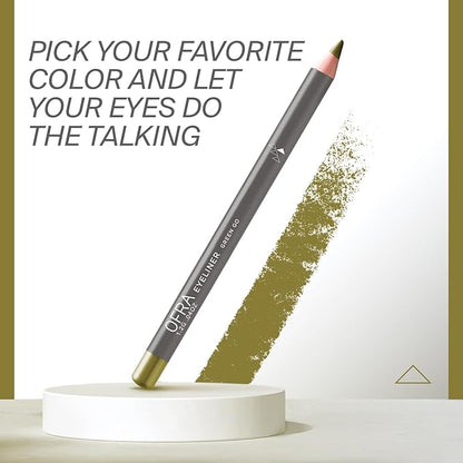 Ofra Eyeliner Pencil - Green Go | Precision Green for Bold, Long-Lasting Looks | Waterproof and Smudge-Proof Formula | Easy Glide Application for Intense Definition and All-Day Wear