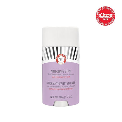 First Aid Beauty - Anti-Chafe Stick with Shea Butter and Colloidal Oatmeal, Clear Sweat-Resistant Chafe Guard Keeps Skin Comfortable for 10K Steps, Safe for Sensitive Skin, Vegan, Cruelty Free, 1.7 oz