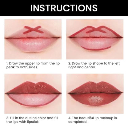 evpct 1Pcs Plummy Terracotta Shine Lip Liner and Lipstick Combo Set Kit for Women, Moisturizing Glossy Tinted Lip Stick Balm, Sheer Shine Juicy Finish, Lightweight Hydrating Formula Lip Care 45#