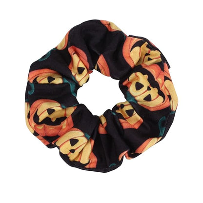 12PCS Halloween Hair Scrunchies Soft Fall Pumpkin Skull Ghosts Bat Spider Web Hair Ties Scrunchy Elastics Hair Bands Gifts Ponytail Holder Accessories for Women Girls (12PCS-Halloween)
