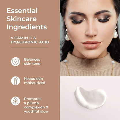Dual-Action Face Primer - 30 mL | Hydrating Makeup Primer With Vitamin C & Hyaluronic Acid | Smoothing Translucent Matte Pore Minimizer | Foundation Primer For Any Skin Tone