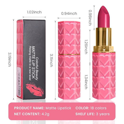3 Pcs Matte Velvet Lipstick Set, Nude Long Lasting Matte Lipstick 24H Waterproof, Natural Lip Makeup, Non-Stick Lipstick Makeup for Women