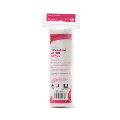 Simply Soft Hypoallergenic Exfoliating Dual Textured Cotton Rounds Pads, 80 Count (Pack of 6)