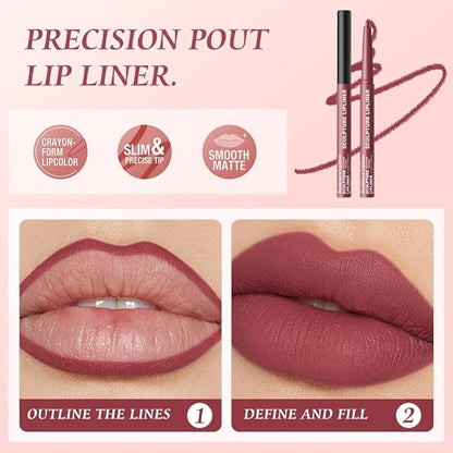 12 Colors Matte Lip Liner Pencil – Long Lasting Waterproof Lip Liner, Smudge Proof Transfer Proof Lip Pencil, High Pigment Lip Makeup for Defining & Filling Lips (06#, 1PCS)