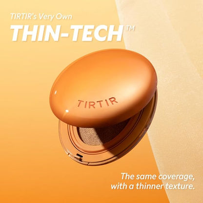 [*Mini Size*] TIRTIR Mask Fit Ai Filter Cushion Foundation | AI-Like Semi-Matte Finish - Up to 72-Hour Medium to Full Coverage Korean BB Cushion Make up Beauty, #51N Fudge, 0.15 Fl Oz