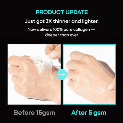 Melt to Skin Collagen Mask, – Wrinkle Patches for Forehead, Eyes & Smile Lines - Frown Lines, Eleven-Lines Repair Patches, Invisible Face Wrinkles Smoothers - Korean Skin Care, 4EA