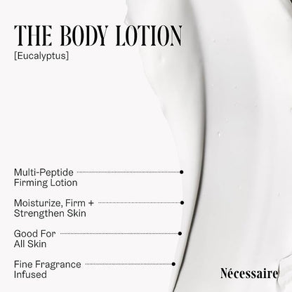 Nécessaire The Body Lotion Eucalyptus – Multi-Peptide Body Moisturizer for Women + Men – Non-Comedogenic Body Lotion with Niacinamide – 450ml/15.2 fl oz