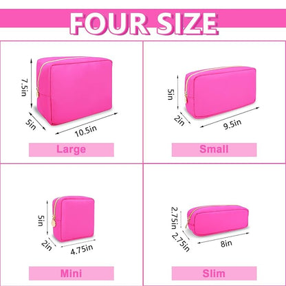 6 Pcs Waterproof Mini Makeup Bag Pouch for Purse,Small Cosmetic Travel Bag Pouch Nylon Toiletry Organizers Bag for Women Girls,Cute Mini Zipper Pouch Preppy Coin Purse for School Work Camping Travel