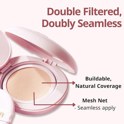 milktouch Cushion Foundation, 24H Flawless Skin, Radiant Shine, No Oxidation, Long-Lasting, Non-Creasing, 60% Hydrating Skincare Infused Korean Foundation, Valentines Gifts (23N Medium Beige)