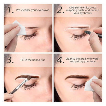 20g Brow Mapping Paste for Eyebrows design, Brow Shape and Define,Draw Or Sketch The Right Shape Of The Eyebrow Eyebrow Tinting Tool Permanent Makeup Microblading of Eyebrow and Lips, Eyebrow Henna and Tinting Tool (White Paste)
