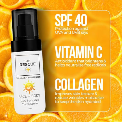 Daily Tinted Moisturizer + SPF 40 – Collagen & Vitamin C Infused, Broad Spectrum UVA/UVB Protection + Lightweight Coverage for All Skin Tones