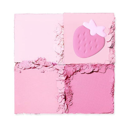 Dasique Blending Mood Cheek #06 Berry Smoothie | 4 Blendable Shades in Lightweight Smooth Powder | Vegan | Pink Blush