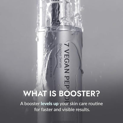 MIZON 7 Vegan Peptide Booster Serum Korean Anti-Aging Face Serum with Niacinamide & Hyaluronic Acid Hydrating Firming & Smoothing Skincare for Fine Lines & Skin Repair – 5.07 fl oz