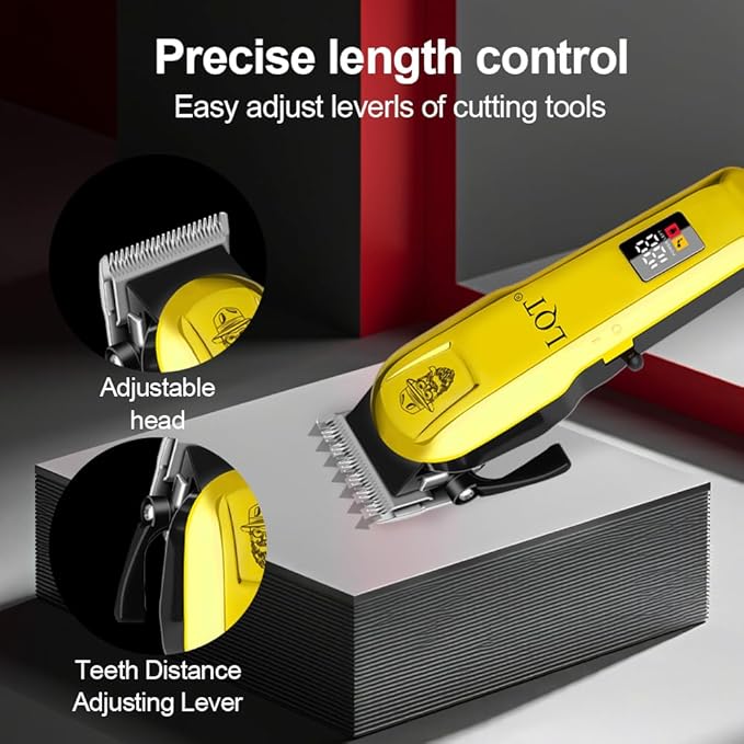 Professional Cordless Hair Clippers Kit - Rechargeable Trimmer for Men with Precision Blades & Accessories | Barber-Grade Home Haircut Set