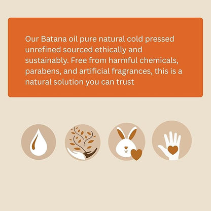 Best Natures Batana Oil for Hair Growth and Repair: Raw Batana Oil from Honduras - 100% Pure & Natural - For Thicker & Stronger Hair. Recognized by Dr. Sebi (1 fl oz)