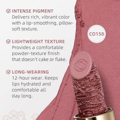 Catkin Semi-Matte Lipstick Hydrating High Impact Color Infused with Vitamin E and Avocado Oil Smooth Soft Texture Long Lasting Matte Finish 158