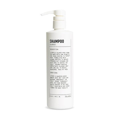Blu Atlas Men's Natural Shampoo – Organic, Sulfate-Free, Paraben-Free – Deep Cleansing & Hydrating – Classic Scent (Bergamot, Sage, Patchouli) – Made in America– 16 oz