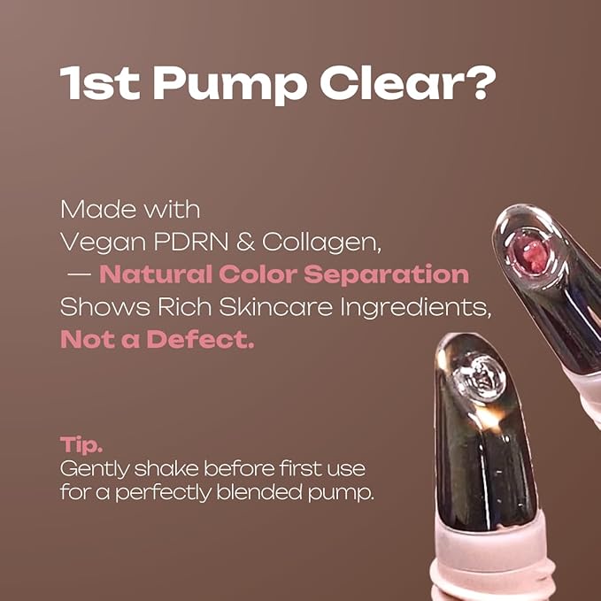 PDRN Tinted Lip Serum – High Gloss Ultra Hydrating Natural Glow, Non-Sticky Volumizing Color Glaze with Long-Lasting Shine, Nourishing Moisturizing Repair for Chapped Lips (0.34 oz) (bikini)