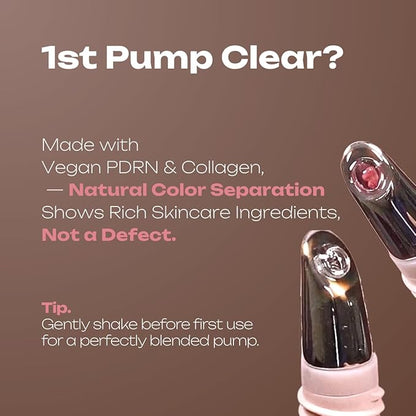 PDRN Tinted Lip Serum – High Gloss Ultra Hydrating Natural Glow, Non-Sticky Volumizing Color Glaze with Long-Lasting Shine, Nourishing Moisturizing Repair for Chapped Lips (0.34 oz)