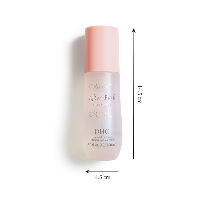 DHC After Bath Hair Oil, Shine-Enhancing Hair Oil, Lightweight, Leave-In Oil, Smoothing, Frizz-free, Ideal for All Hair Types, 3.3 fl. oz.