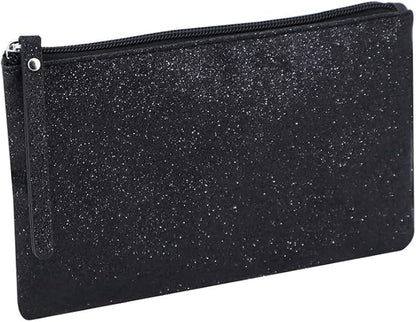 Celestial Glitter Makeup Pouch – Six Stunning Shades - Festive Cosmetic Bag (Twilight Black)