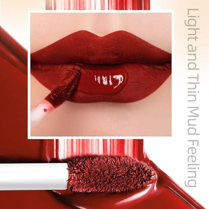 QiBest 12Pcs Matte Liquid Lipstick Set for Girls & Women, 24 Hours Long Lasting Waterproof Nude & Dark Red Lip Gloss Makeup Gift Kits, Velvet Non-Stick Cup Mate Duracion 24 Horas Originales Lip Stains