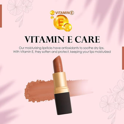 Vera Moore Creme Lipstick, Long Lasting, Lightweight, Moisturizing, Opaque Color with Staying Power, Fragrance, and Paraben Free Cosmetics Soft Lipstick (Timeless)