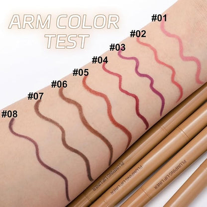 2Pcs Matte Lip Liner Pencil, Plump lip pencil liner Long-Lasting Creamy Formula, With Silicone Smudger for Define Contours & Sculpting Lip,Waterproof Non-Staining Crayon Lip Liners 05#+06#