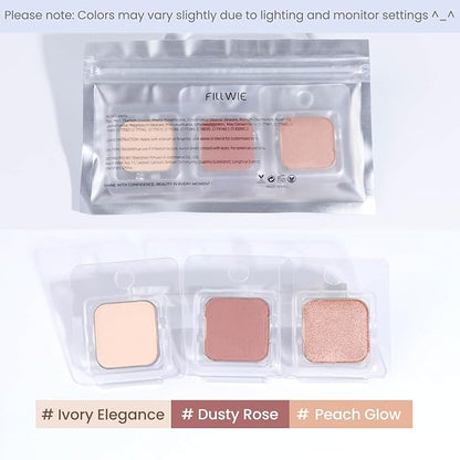3-Color Eyeshadow Combo Pack – Matte & Shimmer Neutral Shades,Powder, Highly Pigmented, Long-Lasting, Refills Pans for Custom Magnetic Palette