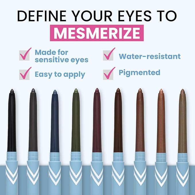 PRIME PROMETICS PrimeEyes Glide Eyeliner for Mature Women – Waterproof, Long-Stay and Mess-Proof – Gel Creme Texture, Discreet Sharpener and Effective Smudger (Emerald)