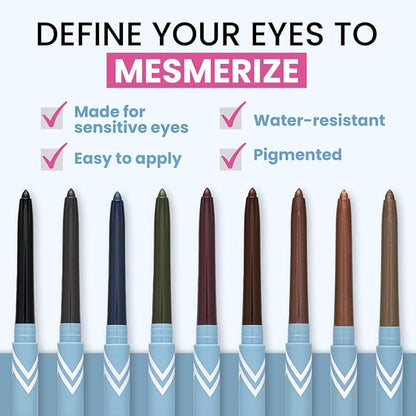 PRIME PROMETICS PrimeEyes Glide Eyeliner for Mature Women – Waterproof, Long-Stay and Mess-Proof – Gel Creme Texture, Discreet Sharpener and Effective Smudger (Emerald)