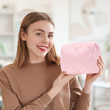 Makeup Bag, Wide-open Cosmetic Bag, Toiletry Bag for Women, Travel Essentials Organizer, Compact Lightweight for Daily Use