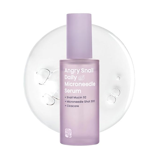 Daily Microneedle Serum "Angry Snail" – 92% Snail Mucin, Microneedle Shot 300, Cica Care, Hydration Serum, Glass Skin, Korean Beauty, 1.69 fl oz / 50ml