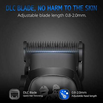 DSP Professional Hair Clipper for Men, Brushless Motor with 4CR DLC+Ceramic Blade, Rechargeable Cordless Hair Cutting Kit- Gift for Men, Pack of 2