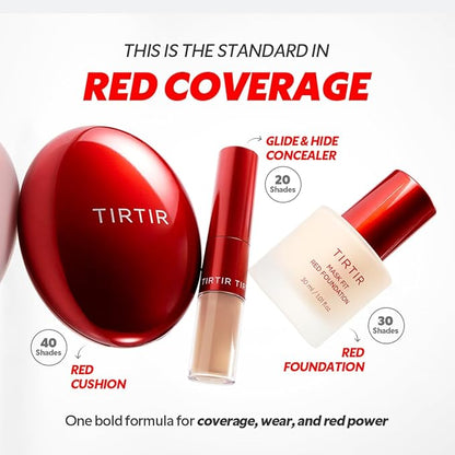 TIRTIR Mask Fit Red FoundationㅣLong Lasting Flawless Coverage, Energy Essence, Lightweight, Hydrating, Pore-Blurring, Breathable Satin Finish, Makeup, Radiant Skin, #39W Caramel, 1.01 Fl Oz