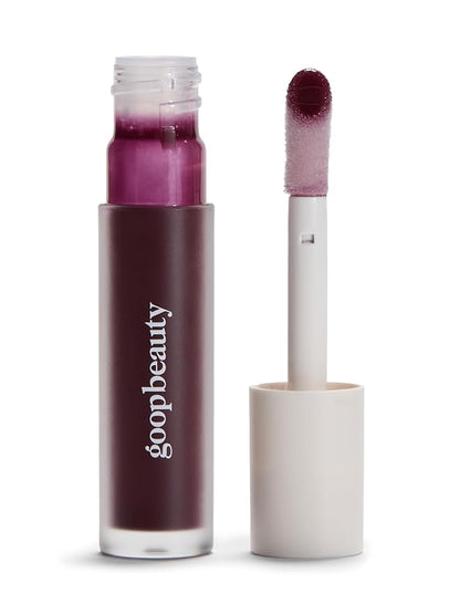 goop Beauty Hydra-Barrier Gel Gloss | Hydrating Lip Gloss to Moisturize & Plump Lips | Hyaluronic Acid & Vitamin E | Fig - Sheer Aubergine | 0.13 oz