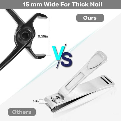 Toenail Clippers & Nail Clippers Set for Seniors - Heavy-Duty Long Handled Toenail Clippers for Thick Toenails, Men & Women | Hygienic Manicure Set | Gift Idea