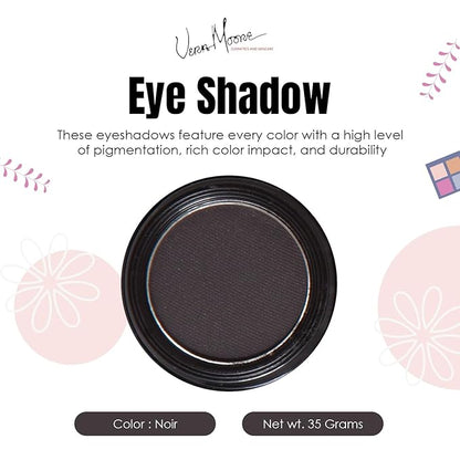 Vera Moore Eyeshadow, Highly Pigmented Eyeshades and Textures, Provide Bold and Lasting Looks, Suitable for Any Event, Easily Blendable Eye Makeup in Multiple Shades. (Noir)