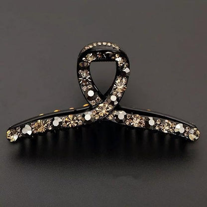 SINIDE Crystal Hair Claw Clips, Rhinestone Plastic Claw Clips Nonslip Acrylic Metal Jaw Clip for Thick Long Hair, Fashion Elegant Clamps Accessories for Women Strong Hold Barrette for Styling (3 Pack)